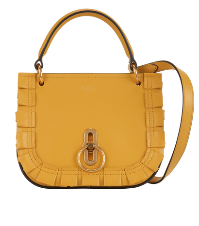 Small Amberly Frill Satchel, &pound;450, Handbags, Yellow, Leather, Front view